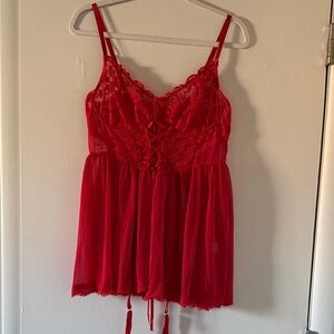 Red Lace Babydoll Lingerie